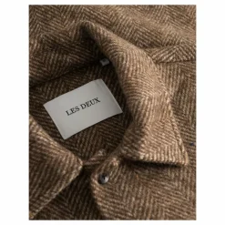 Milian Herringbone Overshirt Coffee Brown/dark Sand