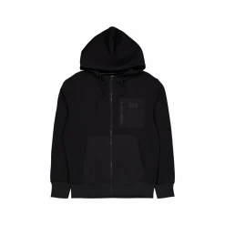 Mix Media Zip Through Hoodie Beh