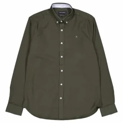 Oxford Stretch Plain L/s Army