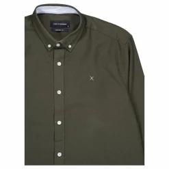 Oxford Stretch Plain L/s Army