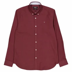 Oxford Stretch Plain L/s Dark Plum