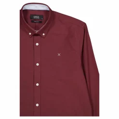 Oxford Stretch Plain L/s Dark Plum