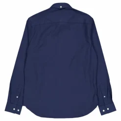 Oxford Stretch Plain L/s Navy 01