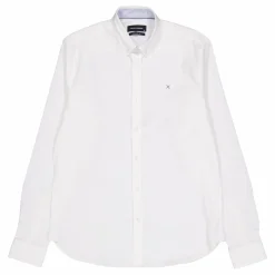 Oxford Stretch Plain L/s White 01