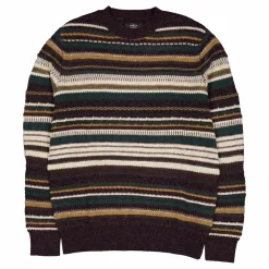 Phillip Wool Knit Deep Green/ecru Stripe