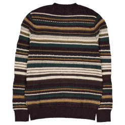 Phillip Wool Knit Deep Green/ecru Stripe