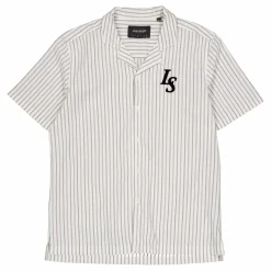 Pinstripe Revere Collar Shirt X157 Chalk
