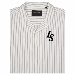 Pinstripe Revere Collar Shirt X157 Chalk