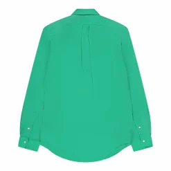 Polo Ralph Lauren Piece Dye Linen Custiòm Fit Sh Grasshopper