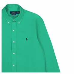 Polo Ralph Lauren Piece Dye Linen Custiòm Fit Sh Grasshopper