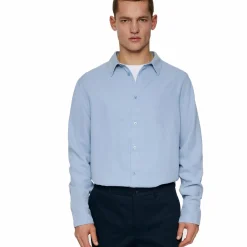 Reg Ls Struct Gmd Tencel Shirt Rain Washed
