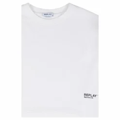 Replay Logo Crew Neck Sweatshirt 801 Chalk