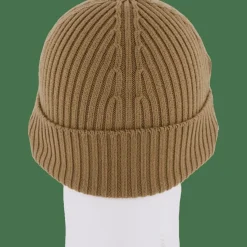 Rib Knit Brushed Wool Beanie Brown Dpc