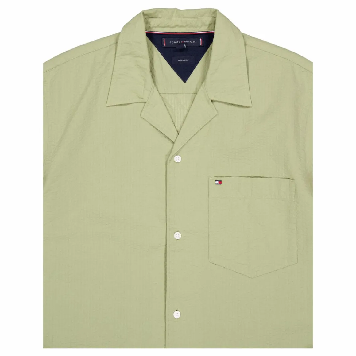 Seersucker Solid Shirt S/s Faded