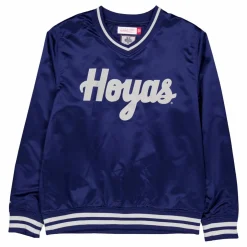 Sideline Pullover Satin Jacket Navy