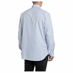 Striped Cotton Poplin Shirt 010 White/blue