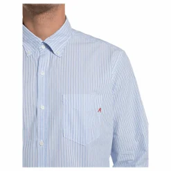 Striped Cotton Poplin Shirt 010 White/blue