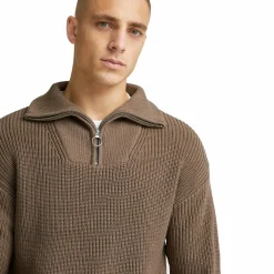 Studio Total Half Zip Ribbed Knit