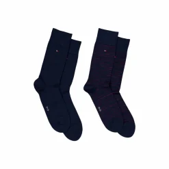Th Men Small Stripe Sock 2p 031 Rouge