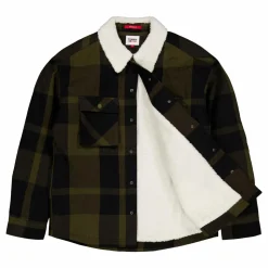 Tjm Check Sherpa Lined Overshi Mr1 - Drab