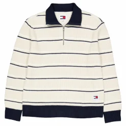 Tjm Reg 1/4 Zip Stripe Sweater Acg-newsprint