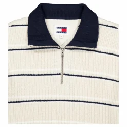 Tjm Reg 1/4 Zip Stripe Sweater Acg-newsprint