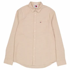 Tjm Reg Linen Blend Shirt Tawny