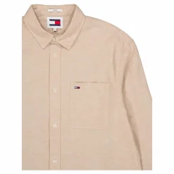 Tjm Reg Linen Blend Shirt Tawny