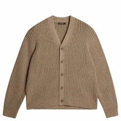 Twin Plated Knit Cardigan Tiger Brown
