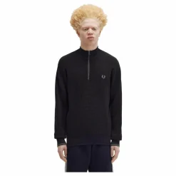Waffle Stitch Half Zip Jmpr 102 Black