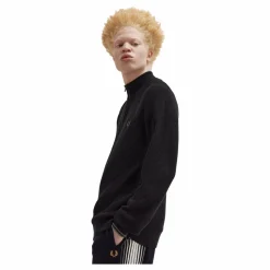 Waffle Stitch Half Zip Jmpr 102 Black