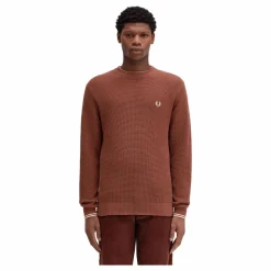 Waffle Stitch Jumper S54 Whisky Brown