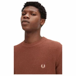 Waffle Stitch Jumper S54 Whisky Brown