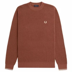 Waffle Stitch Jumper S54 Whisky Brown