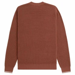 Waffle Stitch Jumper S54 Whisky Brown