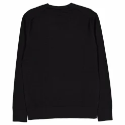 Waffle Texture Cn Sweater Black
