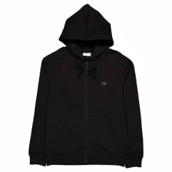 Woven Label Zip Through Hoodie Beh Ck Black