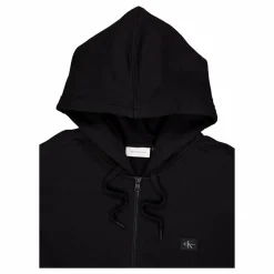 Woven Label Zip Through Hoodie Beh Ck Black