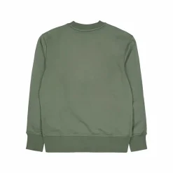 Woven Tab Crew Neck Llp - Thyme