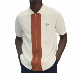 Zip Polo Shirt Light Ecru