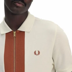 Zip Polo Shirt Light Ecru