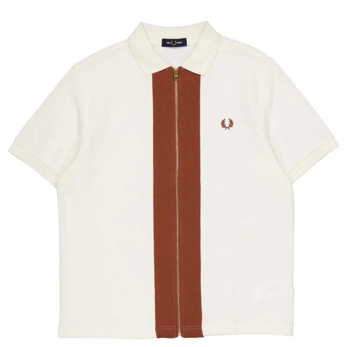 Zip Polo Shirt Light Ecru